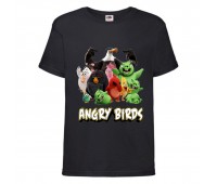 Футболка детская Энгри Бердс  (Angry Birds) черная (AB-allheroes-2 black ) 140 см
