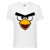 Футболка детская Энгри Бердс  (Angry Birds) белая (AB-face- white) 164 см