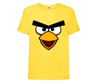 Футболка детская Энгри Бердс  (Angry Birds) желтая (AB-face- yellow) 152 см