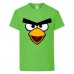 Футболка детская Энгри Бердс  (Angry Birds) свето-зеленая  (AB-face-green) 116 см