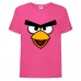 Футболка детская Энгри Бердс  (Angry Birds) розовая  (AB-face-pink) 128 см