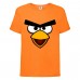 Футболка детская Энгри Бердс  (Angry Birds) оранжевая (AB-face-orange) 116см
