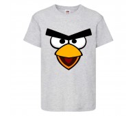 Футболка детская Энгри Бердс  (Angry Birds) серая  (AB-face-gray) 104 см
