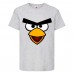 Футболка детская Энгри Бердс  (Angry Birds) серая  (AB-face-gray) 116 см