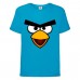 Футболка детская Энгри Бердс  (Angry Birds) голубой  (AB-face-blue) 116 см