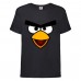 Футболка детская Энгри Бердс  (Angry Birds) черный (AB-face-black ) 164 см