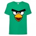 Футболка детская Энгри Бердс  (Angry Birds) зеленая  (AB-face-green) 164 см