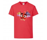 Футболка детская Энгри Бердс  (Angry Birds) красная (AB-chicks-red) 164 см