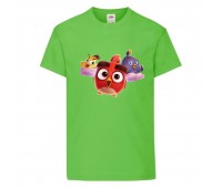 Футболка детская Энгри Бердс  (Angry Birds) светло-зеленая (AB-chicks-green) 116 см