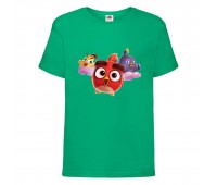 Футболка детская Энгри Бердс  (Angry Birds) зеленая (AB-chicks-green) 104 см
