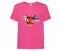 Футболка детская Энгри Бердс  (Angry Birds) розовая (AB-chicks-pink) 104 см