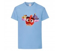 Футболка детская Энгри Бердс  (Angry Birds) светло-голубой (AB-chicks-blue) 104 см