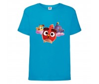 Футболка детская Энгри Бердс  (Angry Birds) голубая (AB-chicks-blue) 104 см