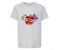 Футболка детская Энгри Бердс  (Angry Birds) серая (AB-chicks-gray) 164 см