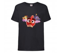 Футболка детская Энгри Бердс  (Angry Birds)  черная  (AB-chicks-black) 164 см
