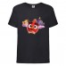 Футболка детская Энгри Бердс  (Angry Birds)  черная  (AB-chicks-black) 164 см