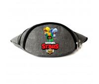 Сумка Бананка на пояс Бравл Старс Три Леона (BS-3Heroes) Cappuccino Toys серая