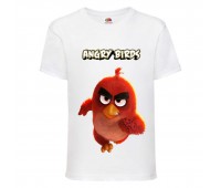 Футболка детская Энгри Бердс  (Angry Birds) белая (AB-runner-2- white) 140 см
