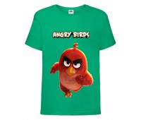 Футболка детская Энгри Бердс  (Angry Birds) зеленый (AB-runner-2 green) 164 см