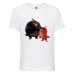 Футболка детская Энгри Бердс  (Angry Birds) белая (AB-red&bomb-white) 116 см