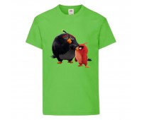 Футболка детская Энгри Бердс  (Angry Birds) светло-зеленая (AB-red&bomb-green) 116 см