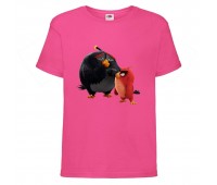 Футболка детская Энгри Бердс  (Angry Birds) розовая (AB-red&bomb-pink) 104 см