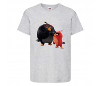 Футболка детская Энгри Бердс  (Angry Birds) серая (AB-red&bomb-gray) 104 см