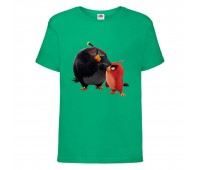 Футболка детская Энгри Бердс  (Angry Birds) зеленая (AB-red&bomb-green) 140 см