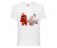 Футболка детская Энгри Бердс  (Angry Birds) белая (AB-red&matilda-white) 140 см