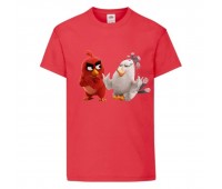 Футболка детская Энгри Бердс  (Angry Birds) красная (AB-red&matilda-red) 152 см
