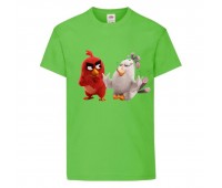 Футболка детская Энгри Бердс  (Angry Birds) светло-зеленая (AB-red&matilda-green) 116 см