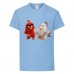 Футболка детская Энгри Бердс  (Angry Birds) светло-голубая (AB-red&matilda-blue) 116 см