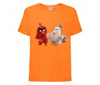 Футболка детская Энгри Бердс  (Angry Birds) оранжевая (AB-red&matilda-orange) 104 см
