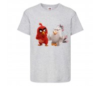 Футболка детская Энгри Бердс  (Angry Birds) серая (AB-red&matilda-gray) 104 см