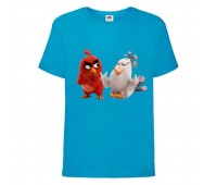 Футболка детская Энгри Бердс  (Angry Birds) голубая (AB-red&matilda-blue) 104 см