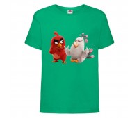Футболка детская Энгри Бердс  (Angry Birds) зеленая  (AB-red&matilda-green) 164 см