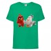 Футболка детская Энгри Бердс  (Angry Birds) зеленая  (AB-red&matilda-green) 164 см