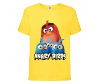 Футболка детская Энгри Бердс  (Angry Birds) желтая (AB-red&chicks-yellow) 164 см