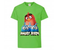 Футболка детская Энгри Бердс  (Angry Birds) светло-зеленая (AB-red&chicks-green) 116 см