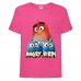 Футболка детская Энгри Бердс  (Angry Birds) розовая (AB-red&chicks-pink) 104 см