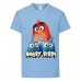 Футболка детская Энгри Бердс  (Angry Birds) светло-голубая (AB-red&chicks-blue) 116 см