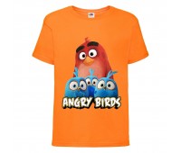 Футболка детская Энгри Бердс  (Angry Birds) оранжевая (AB-red&chicks-orange) 104см