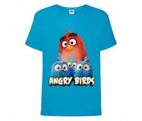 Футболка детская Энгри Бердс  (Angry Birds) голубая (AB-red&chicks-blue) 104см
