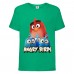 Футболка детская Энгри Бердс  (Angry Birds) зеленая  (AB-red&chicks-green) 140 см