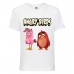 Футболка детская Энгри Бердс  (Angry Birds) белая (AB-red&bird-white) 140 см