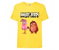 Футболка детская Энгри Бердс  (Angry Birds) желтая (AB-red&bird-yellow) 140 см
