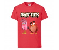 Футболка детская Энгри Бердс  (Angry Birds) красная (AB-red&bird-red) 152 см