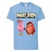 Футболка детская Энгри Бердс  (Angry Birds) светло-голубая (AB-red&bird-blue) 104 см
