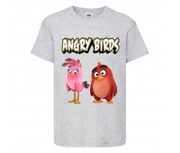 Футболка детская Энгри Бердс  (Angry Birds) серая (AB-red&bird-gray) 104 см