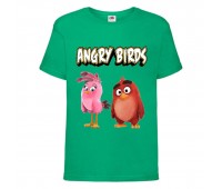 Футболка детская Энгри Бердс  (Angry Birds) зеленая (AB-red&bird-green) 140 см
